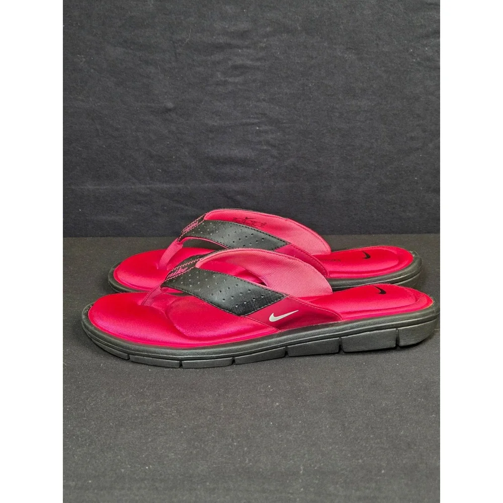 Nike Comfort Footbed Flip Flop Sandals Womens 10 Pink Black Thong 384525-601